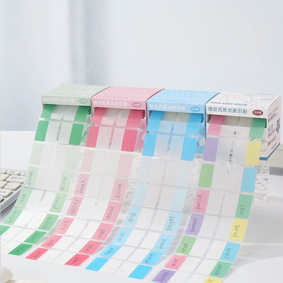Pearl Finish Index Tabs 2.55x2.16in Pull Out Self Adhesive Writable Sticky Labels for Document Page Marking Classroom Office Organizer Teens(Blue)