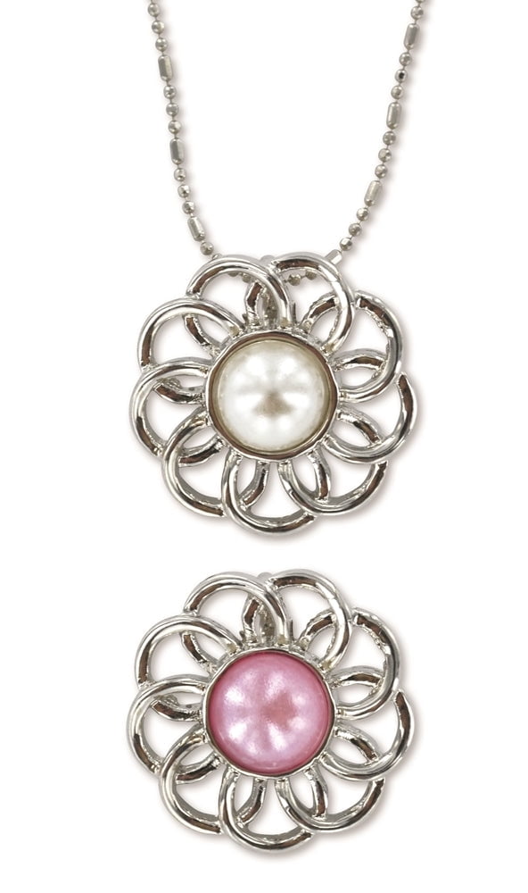 LDS BOOKS Pearl Flower - Baptism - Necklace - White and Pink Pendants