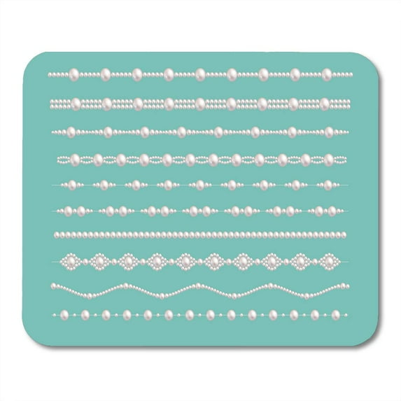 Pearl Glamour Borders Bride Vintage Accessories Necklace Patterns Green Mousepad Mouse Pad Mouse Mat 9x10 inch