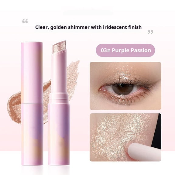 Pearl Glitter Eyeshadow Stick, Waterproof Jelly Gel Formula, Natural Color Rendering High Gloss Eyeshadow Pen for Effortless Gradient Looks