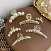Pearl Hair Clips,Elegant Hair Clip Strong Hold Jaw Clips,Big Pearl Hair Claw Clips Barrettes Nonslip Birthday Gift for Women Girls Daughter Girlfriend 6 Pack