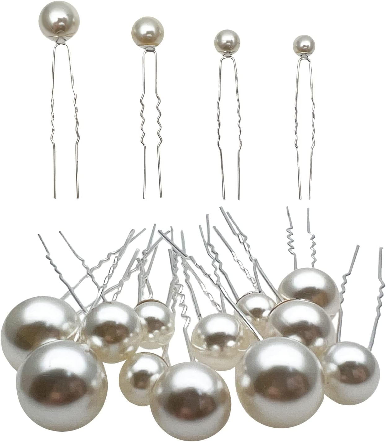 Pearl Hair Pins 16PCS UShaped Pearl Hair Clips, Wedding Hair Pins for