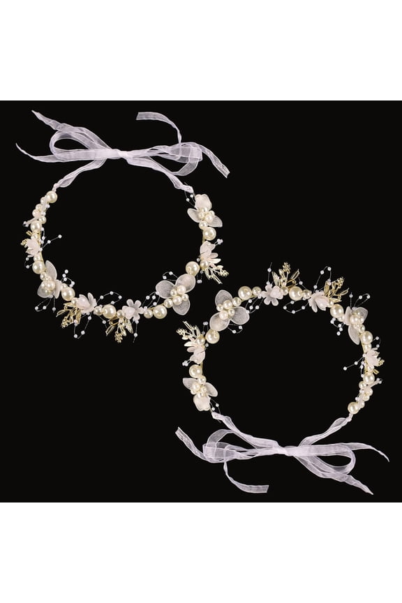 Pearl Headband Bridal Hair Accessories Weddings for First Communion(2PC)