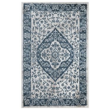 Pearl Heriz Blue 3 ft. x 5 ft. Medallion Area Rug