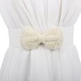 thumbnail image 1 of Pearl Imitation Belt with Bow Elastic Waistband for Casual Home Wear Versatile Accessory for Everyday Outfits, White, One Size, 1 of 3