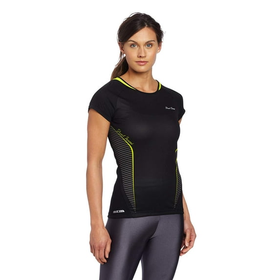 Pearl Izumi Women's Fly Intercool Short Sleeve Activewear Shirt (Medium, Black/Lime)