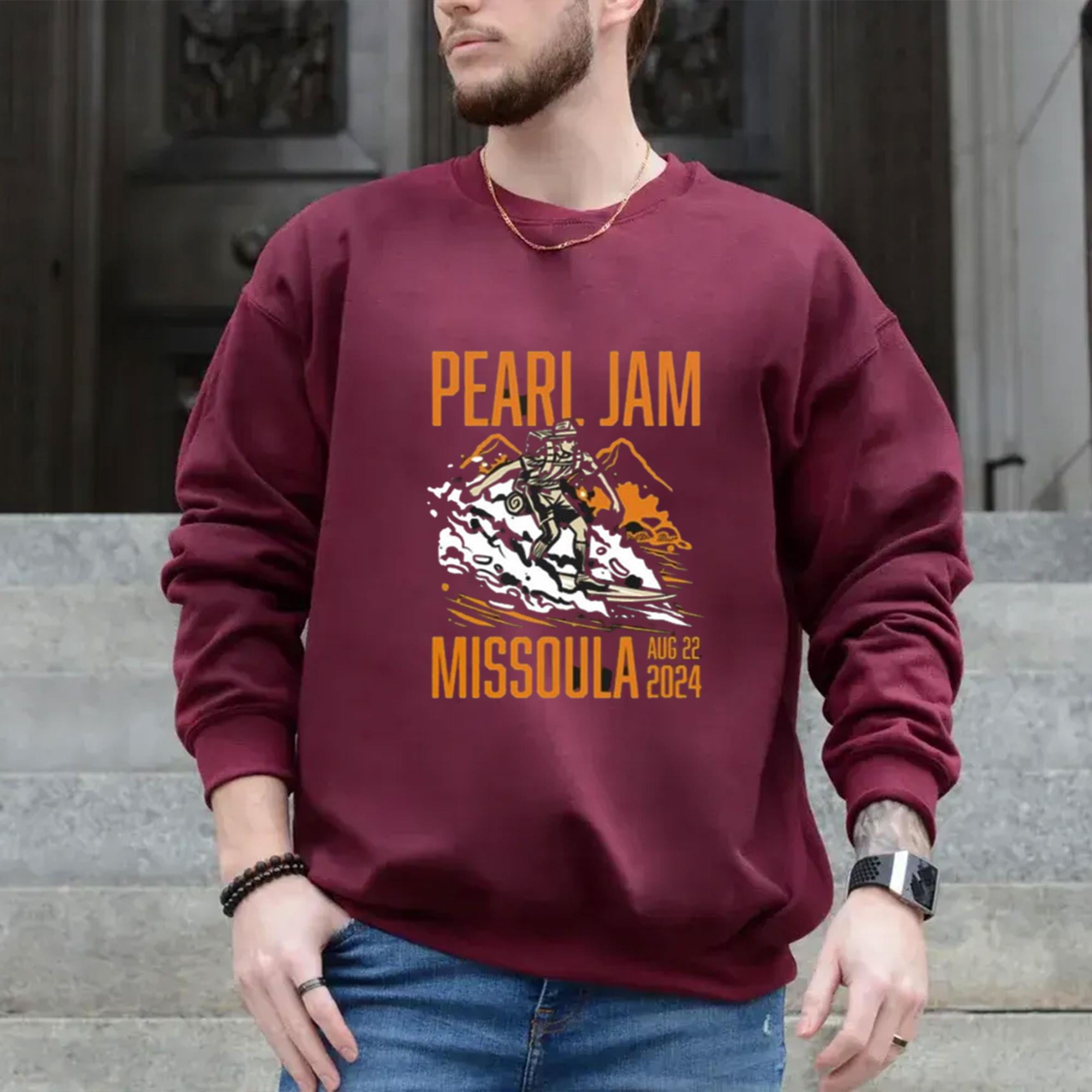 Pearl Jam Live Show Concert Merch Tee For Washington Grizzly Stadium