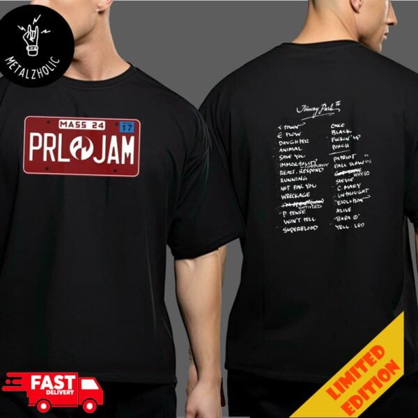 Pearl Jam Night 2 Setlist Tee Boston Merch September 17 2024 Boston Ma