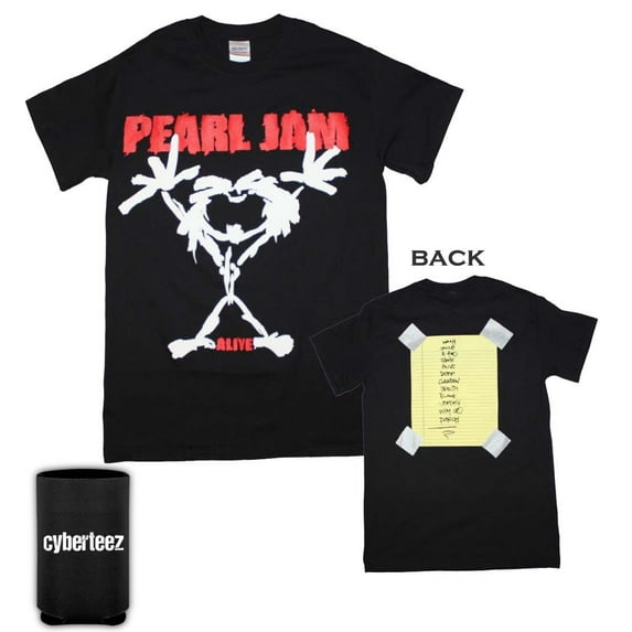 Pearl Jam T-Shirt Stick Man Logo T-Shirt + Coolie (L)