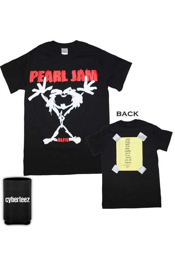 Pearl Jam T-Shirt Stick Man Logo T-Shirt + Coolie (L)