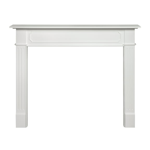 Pearl Mantels Berkley Furniture For Your Fireplace, Premium White MDF Mantel Surround, Crisp White Paint, Interior Opening 48"W x 42"H