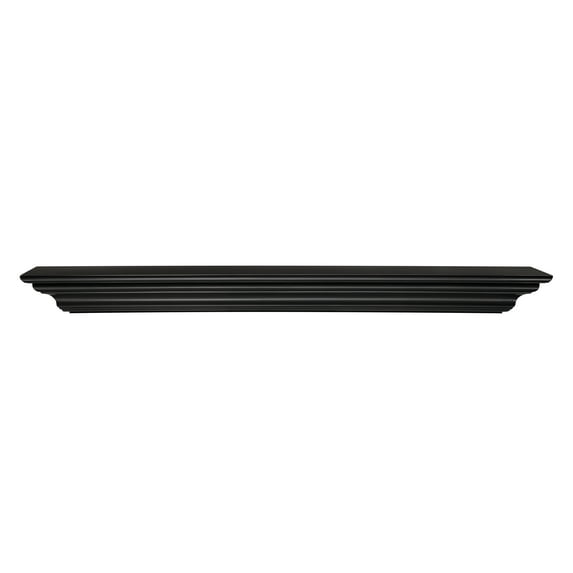 Pearl Mantels Crestwood Clean, Sophisticated Premium Black MDF Mantel Shelf, 60"L x 10"D x 5"H, Precision Black Paint