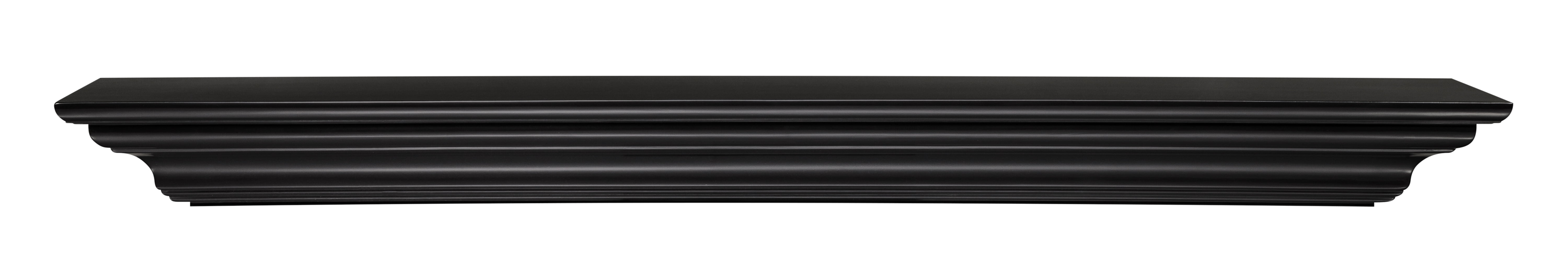 Pearl Mantels Crestwood Clean, Sophisticated Premium Black MDF Mantel Shelf, 72"L x 10"D x 5"H, Precision Black Paint