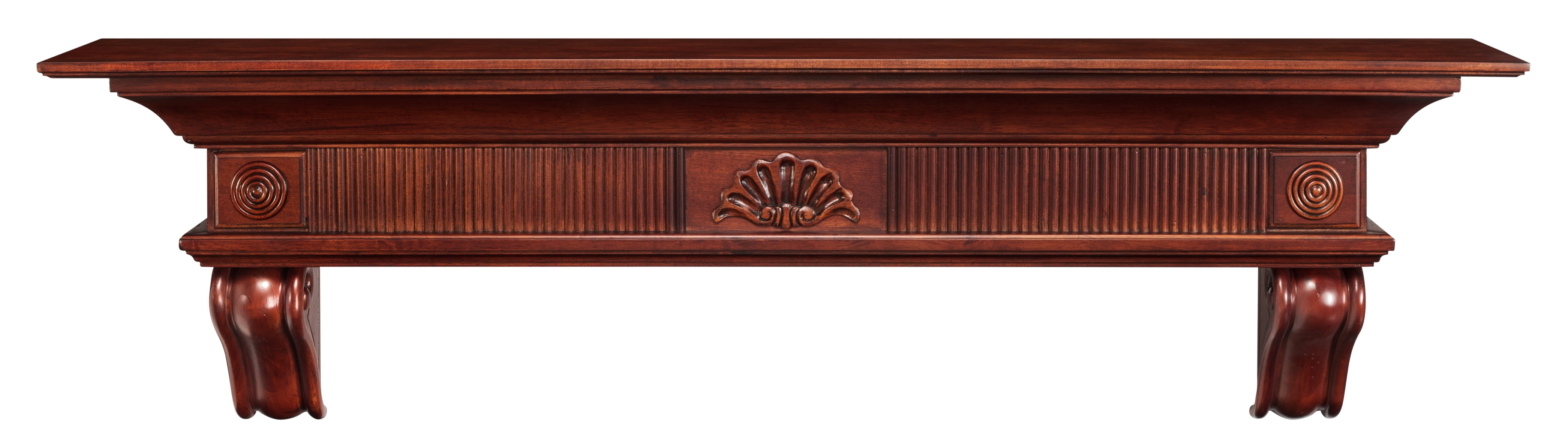 Pearl Mantels Devonshire Traditional Premium Wood Mantel Shelf, Lightly Distressed Cherry Finish, 60"L & 9"D, Versatile Hanging Choices, with or without Corbels (Included)
