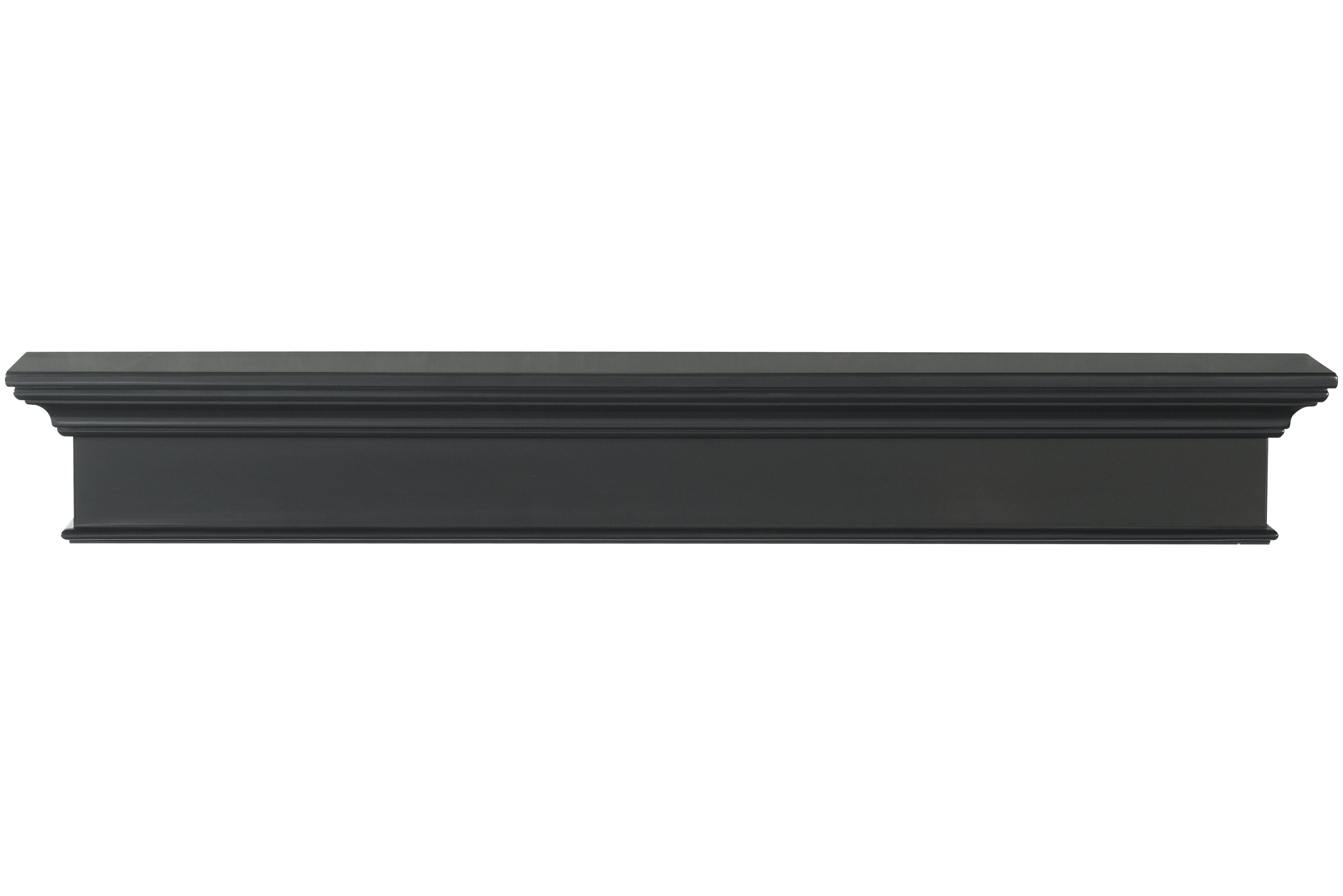 Pearl Mantels Henry Premium Black MDF Mantel Shelf, Precision Black Paint, 72"L x 9"D x 8"H