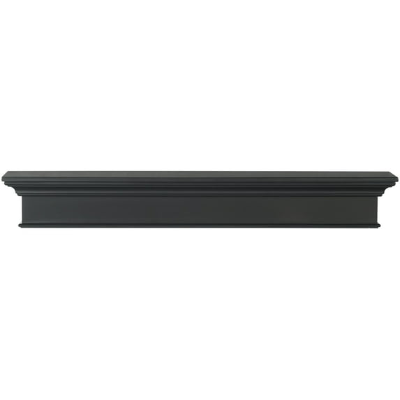 Pearl Mantels Henry Premium Black MDF Mantel Shelf, Precision Black Paint, 72"L x 9"D x 8"H