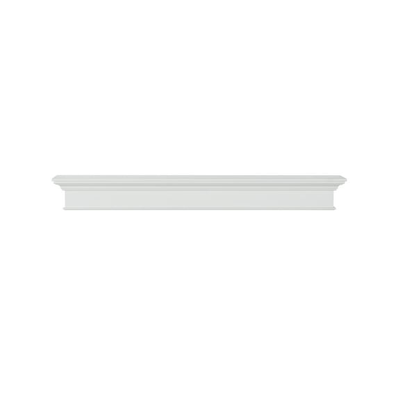 Pearl Mantels Henry Premium White MDF Mantel Shelf, Crisp White Paint, 72"L x 9"D x 8"H