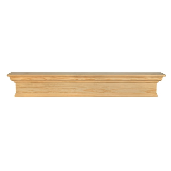 Pearl Mantels Savannah Transitional Premium Pine Wood Mantel Shelf, Unfinished, Paint and Stain Grade, 60"L x 9"D x 9"H