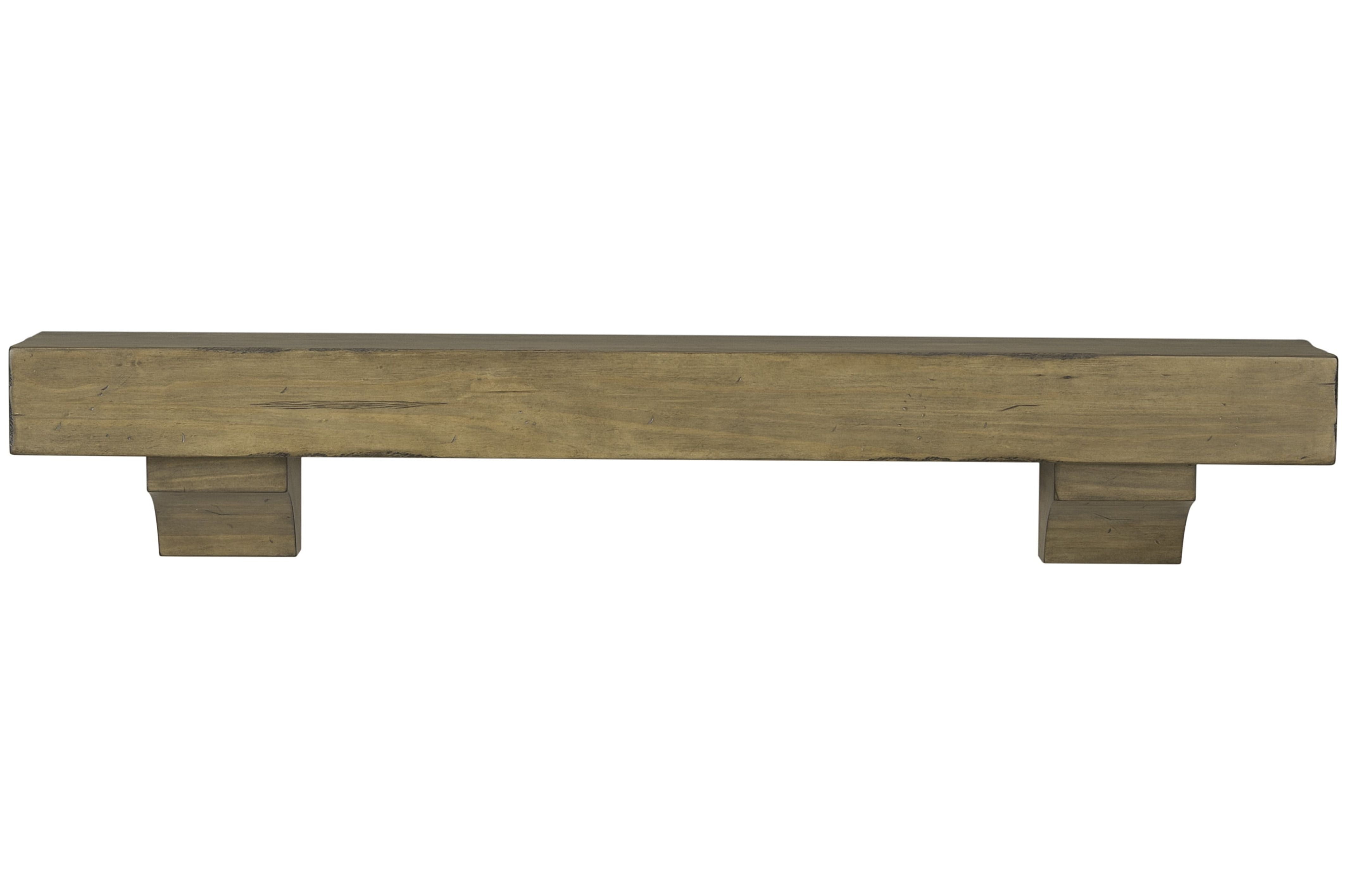 Pearl Mantels Shenandoah Hand Distressed and Hand Finished Premium Pine Wood Mantel Shelf, Antique Finish, 48"L & 9"D, Versatile Hanging Choices, with or without Corbels (Included)