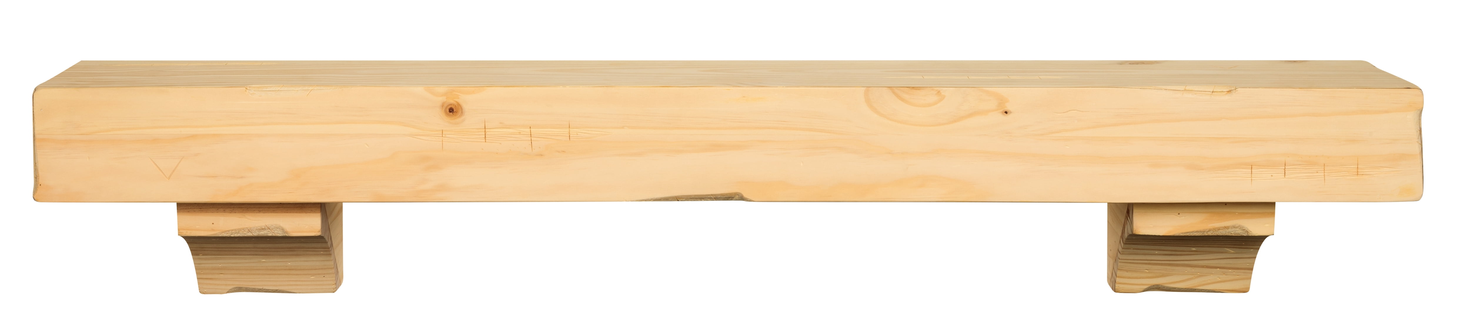 Pearl Mantels Shenandoah Hand Distressed and Hand Finished Premium Pine Wood Mantel Shelf, Unfinished, Paint and Stain Grade, 48"L & 9"D, Versatile Hanging Choices, with or without Corbels (Included)
