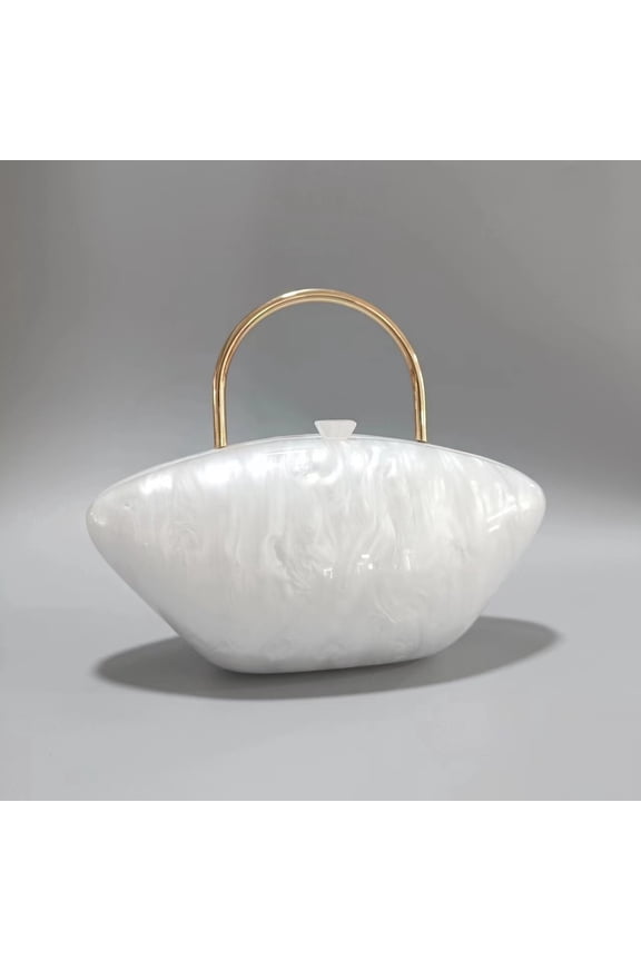 Pearl Marble Shell Rose Pink Acrylic Box Evening Wedding Party Purses And Handbags Luxury Designer Metal Bag Handle Nice Hobos