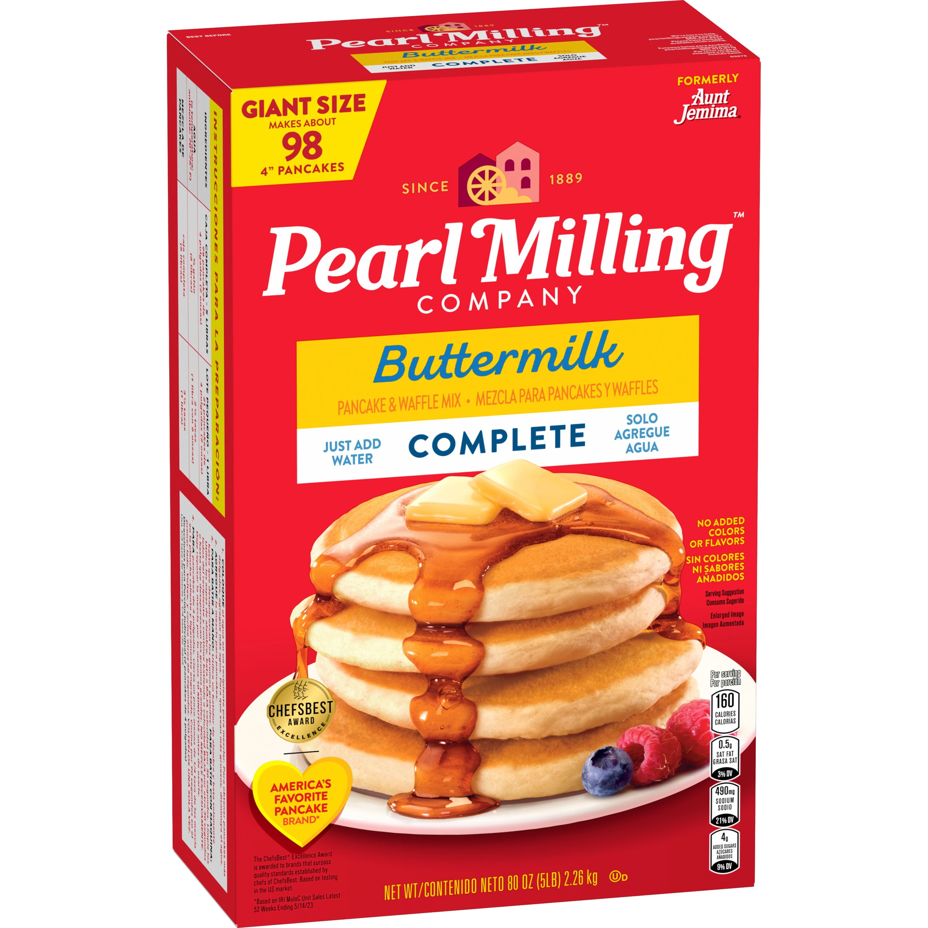 Pearl Milling Company Complete Buttermilk Pancake Mix Buttermilk, 80oz (Packaging May Vary)