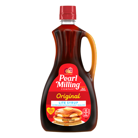 Pearl Milling Company Lite Pancake & Waffle Syrup Original, 24 fl oz Bottle, 24 Servings (Packaging May Vary)(2 Packs)