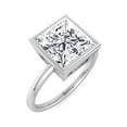 thumbnail image 1 of Pearl - Moissanite Princess Cut Lab Diamond Bezel Set Engagement Ring, 1 of 4