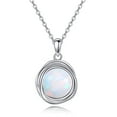 thumbnail image 1 of Pearl Moonstone Opal Black Pearl Necklaces for Women 925 Sterling Silver Single Pearl Necklace 8mm Pearl Gemstone Jewelry for Mom Wife, 1 of 2