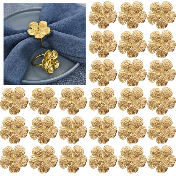 Pearl Napkin Rings Set, Gold Metal Napkin Holders with Dual-Size Pearls for Wedding Christmas Thanksgiving Table Decor, Elegant Serviette Buckle for Party & Home Dining