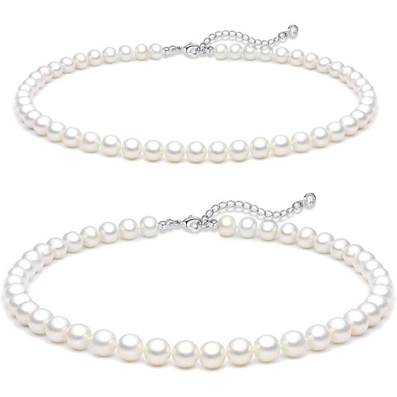 Pearl Necklace 6Mm/8Mm Dainty Round Imitation Pearl Choker Necklace Wedding Pearl Necklace Delicate Jewelry For Women Simple Bridesmaid Jewelry Gifts[o396]