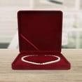 thumbnail image 1 of Pearl Necklace Box Holder Valentine Gift Durable Packaging for Proposal Engagement Weddings 7.5x7.5x1.6 Inches Portable Exquisite Red Inner Heart, 1 of 8