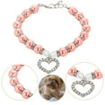thumbnail image 1 of Pearl Necklace with Rhinestone Heart Pendants, Fancy Cat Wedding Collar Jewelry for Small Medium Large Dogs Puppy, Girl's Cute Bling Pet Collar Party Birthday Gift, 1 of 4