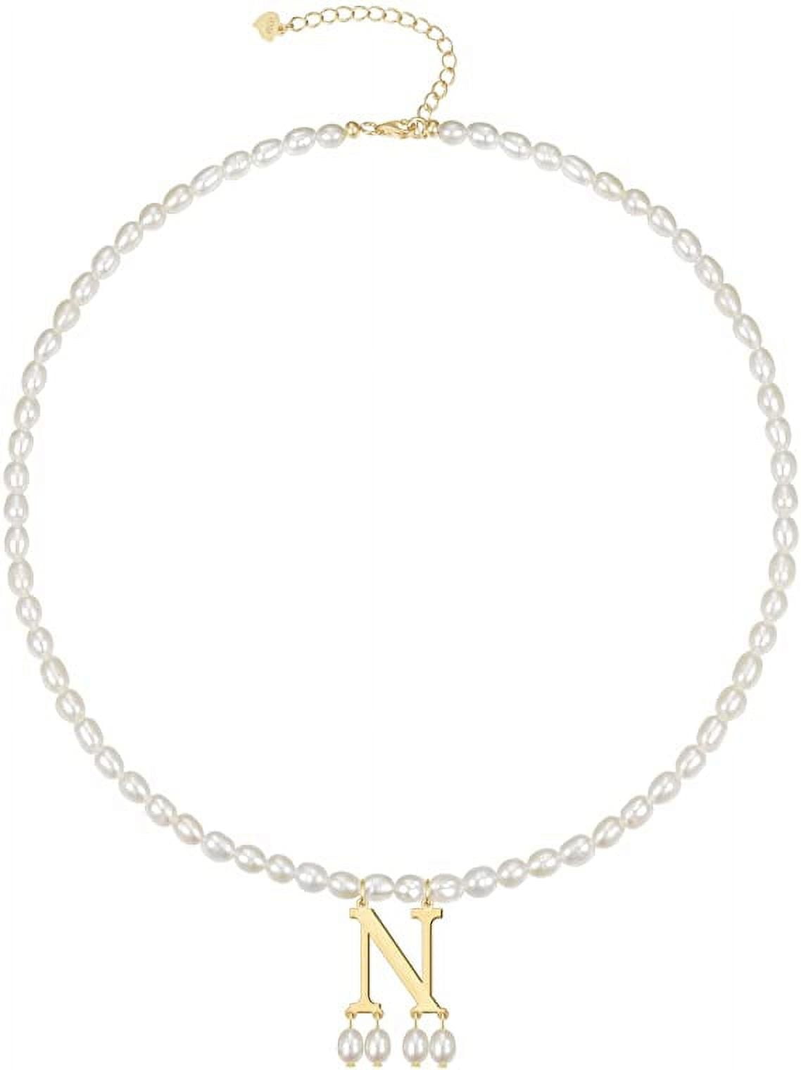 Pearl Necklace with Initial Anne Boleyn Necklace Custom Letter Pearl Choker Necklace for Women Pearl Choker Initial Pendant Mother s Day Birthday Jewelry Gifts Pearl Initial N Necklace Walmart