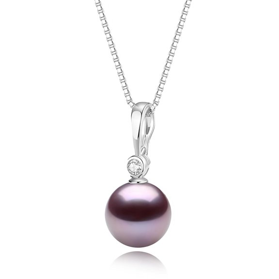Pearl Necklace for Women, 11-11.5mm Genuine Edison Cultured Pearls Perfect Round, 925 Sterling Silver Necklace with 18 Inch+2 Adjustable Chain, Single Pendant Jewelry Gifts Edison Pearl 11-11.9mm