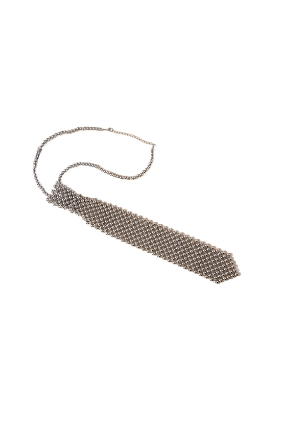 Pearl Neckties Handmade Neck Tie for Uniform Beaded Necktie Suit Simple Eye Catching Student Girl Elegant Dinners Tie