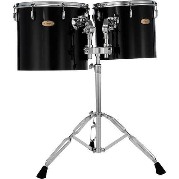 Pearl PTE Concert Series Single Head 13" & 14" Tom Set With BT3 & 7/8" Receiver and T895 Stand 13 x 11 in. , 14 x 12 in. Midnight Black