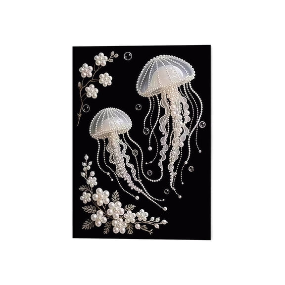 Pearl Painting Kits for Adults - Special Shape Diamond Art Kits for Adults, Jellyfish Pearl Diamond Painting Kit for Wall Home Decor Arts Craft 12x16inch