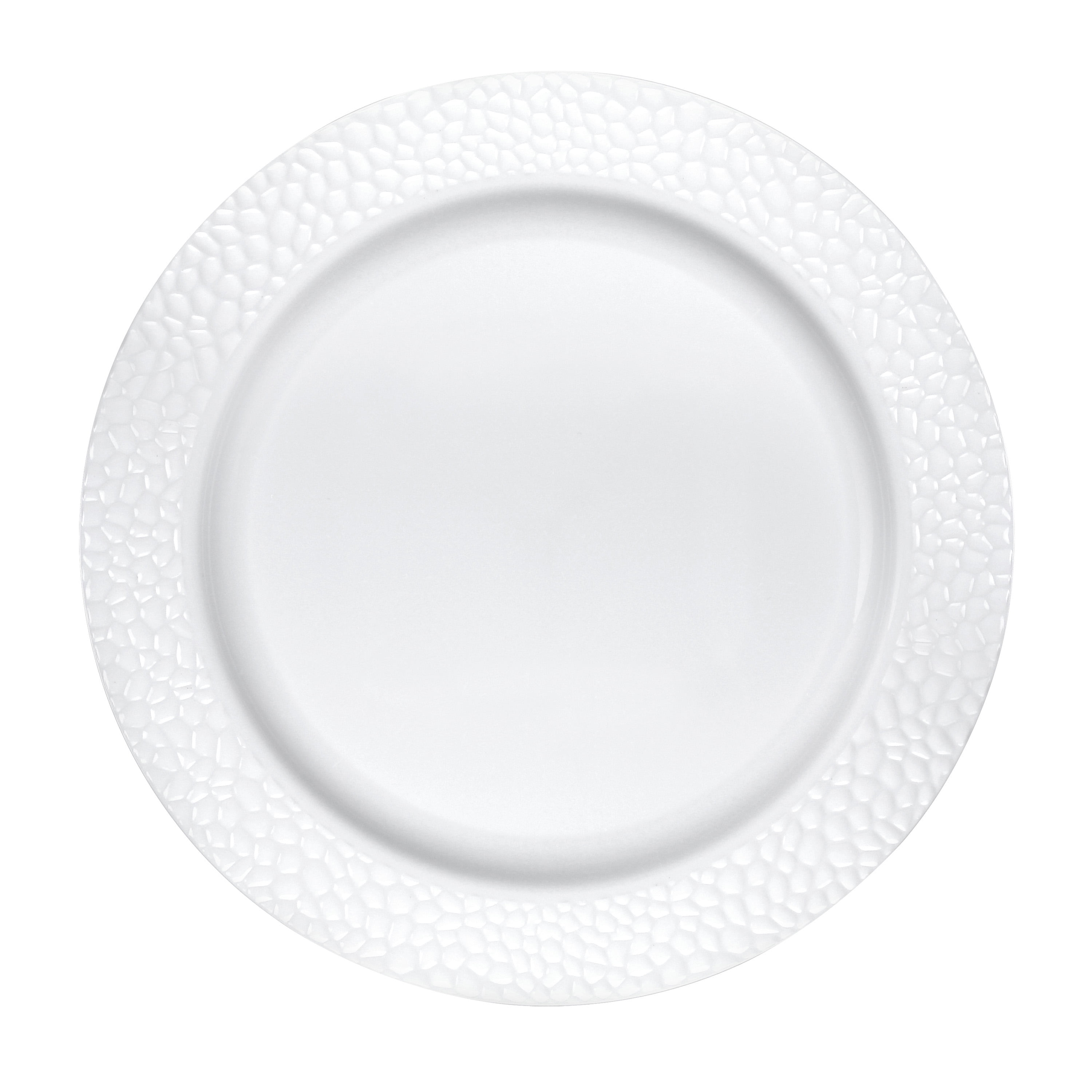 Pearl Pebble Plastic Plates, 30 Count