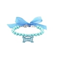 thumbnail image 1 of Pearl Pet Collar with Rhinestone Bone Pendant, Adjustable Puppy Jewelry Necklace with Ribbon Bow for Small Dogs and Cats, 1 of 7