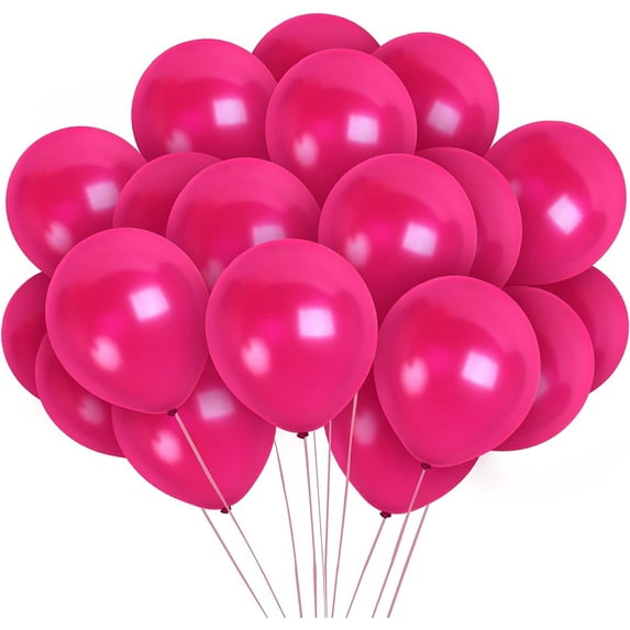 Pearl Pink Magenta Balloons - 12 Inch Latex Balloons - 72 Pack