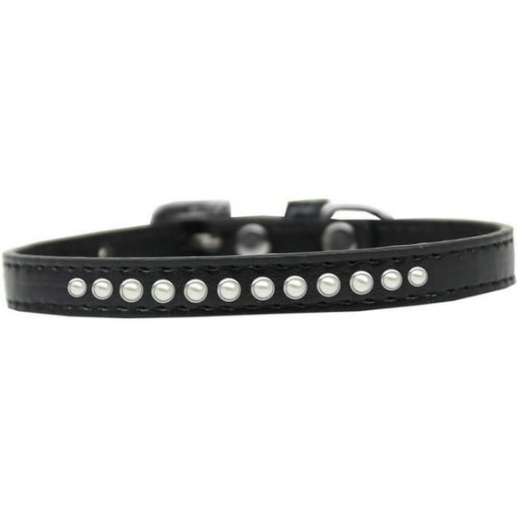 Pearl Puppy Collar, Black - Size 16