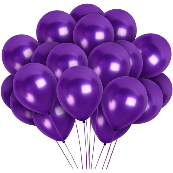 Pearl Purple Balloons - 12 Inch Latex Balloons - 72 Pack