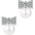 thumbnail image 1 of Pearl Quality Earrings for Women, White Pearl Earrings with Cubic Zirconia Pearl Dangle Earrings for Women, Bridesmaid Jewelry Gift for Her[h027], 1 of 2