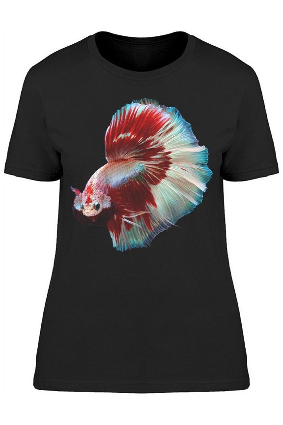Pearl.Red Siam Betta Fish T-Shirt Women -Image by Shutterstock, Female Large