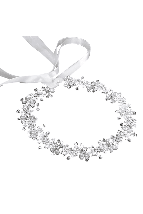 Vintage Pearl Rhinestone Bridal Headpiece, Wedding Silver Hair Vine with Flower for Bride, Mother of the Bride Hair Accessory