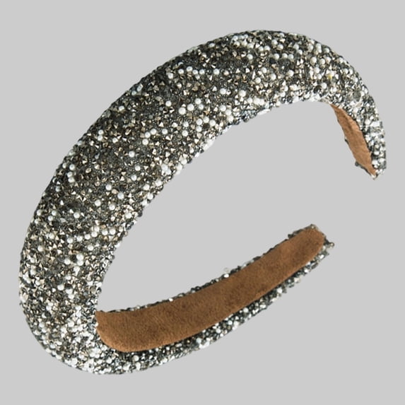 Pearl Rhinestone Headband Elegant Hair Accessory For Party Wedding Celebrations Daily Wear, Grey