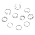 thumbnail image 1 of Womens Alloy Ring Set Pearl Retro Rings Fashion Jewelry Accessories Everyday Wearable Special Occasions Silver, 1 of 4