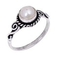thumbnail image 1 of Pearl Ring Gemstone Ring Fresh Water Pearl Ring 925 Sterling Silver Ring for Her Pearl Jewelry, 1 of 4