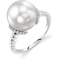 thumbnail image 1 of Pearl Ring with 11mm Round White South Sea Cultured Pearl and 14K Gold Jackie Pearl and Diamond Ring for Women - THE PEARL SOURCE, 1 of 1